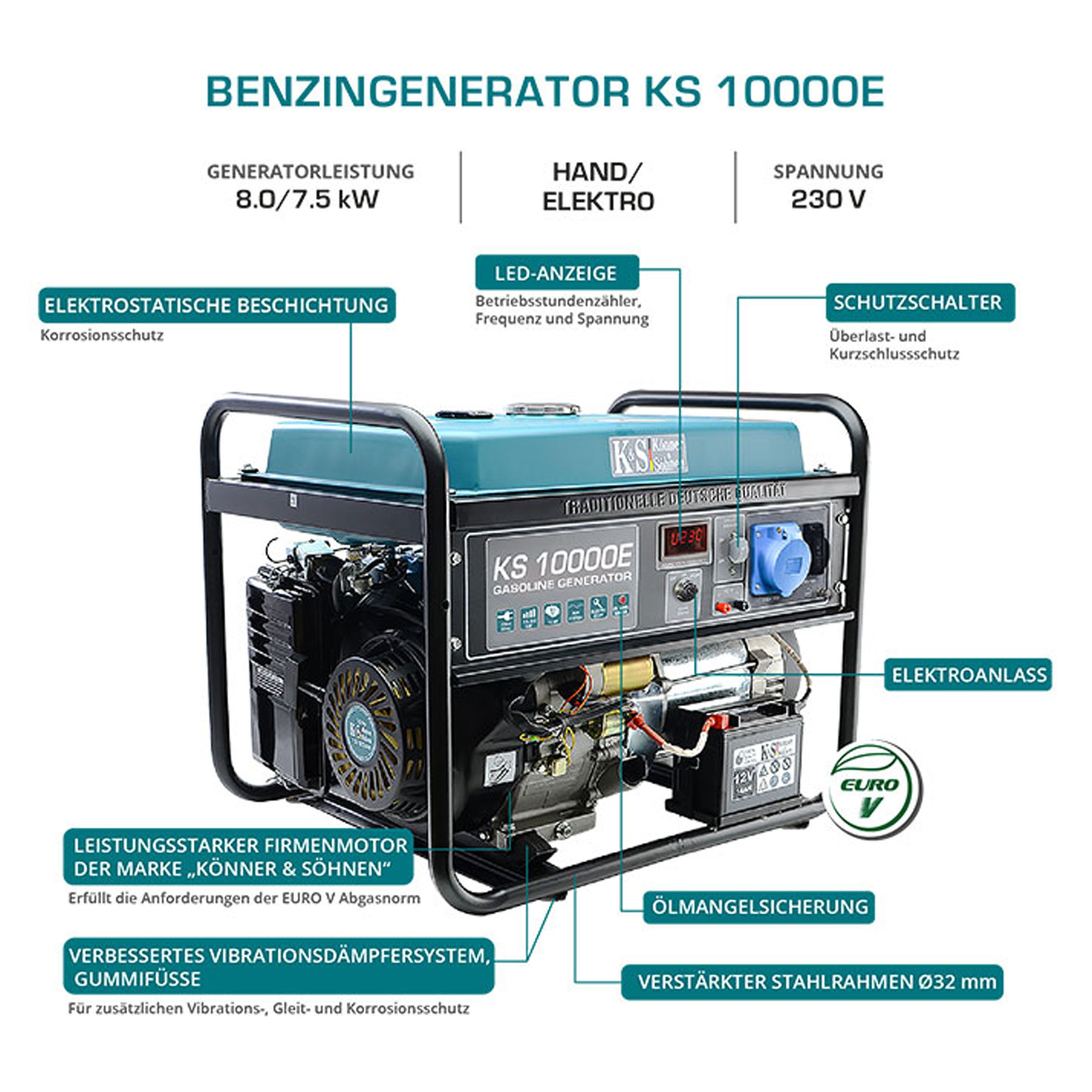 Agregat prądotwórczy Könner & Söhnen KS 10000E G - Image 7