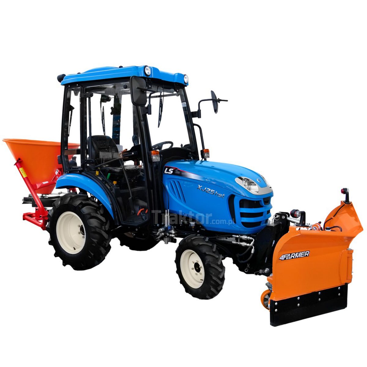 LS Tractor XJ25 HST 4×4 – 24.4 KM / CAB + pług śnieżny strzałkowy Vario 150 cm+ posypywarka 200L